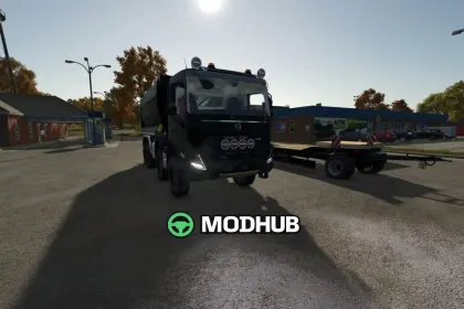 Вантажівка Volvo FMX Tipper з краном HMF 3220 для FS25 — 2