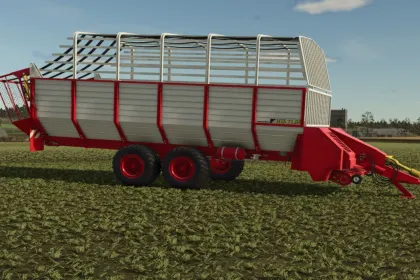 Efficient Trailer-Collector Fortschritt HTS 7104 for Grass, Hay, and Straw in FS25 — 2
