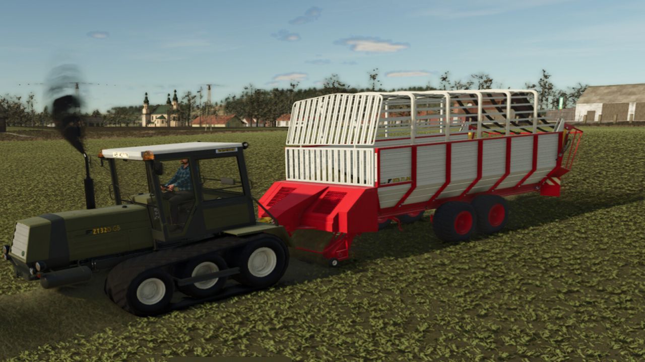 Efficient Trailer-Collector Fortschritt HTS 7104 for Grass, Hay, and Straw in FS25