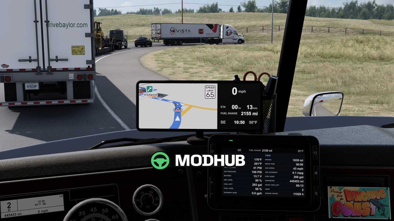 Carte GPS Dash GPS v1.0 pour ATS - Mod de navigation American Truck Simulator