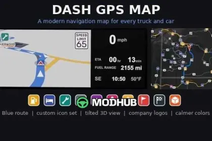 Carte GPS Dash GPS v1.0 pour ATS - Mod de navigation American Truck Simulator — 3