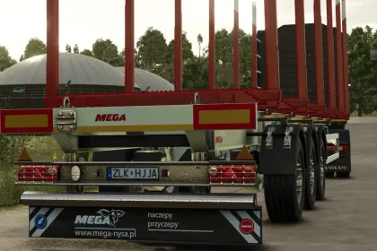 Надійний Лісовий Напівпричіп MEGA Timber Long для Перевезення Довгоміру у FS25 — 3