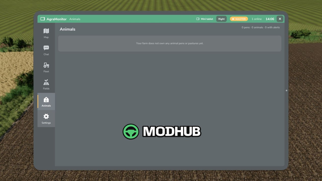 Agra Monitor V1.1 – Tablette de gestion pour FS25