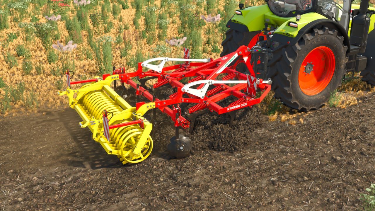 Ефективний Культиватор Pöttinger SYNKRO 3030 для Ідеального Обробітку Ґрунту в FS25