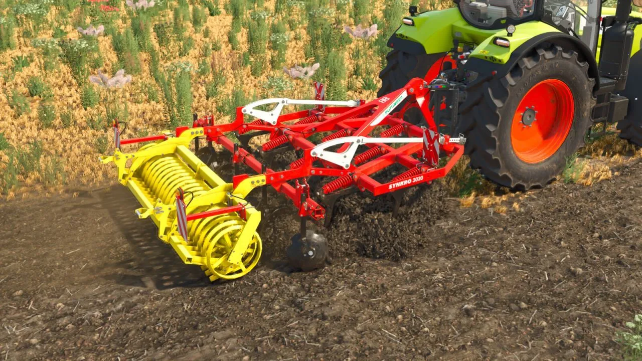 Ефективний Культиватор Pöttinger SYNKRO 3030 для Ідеального Обробітку Ґрунту в FS25