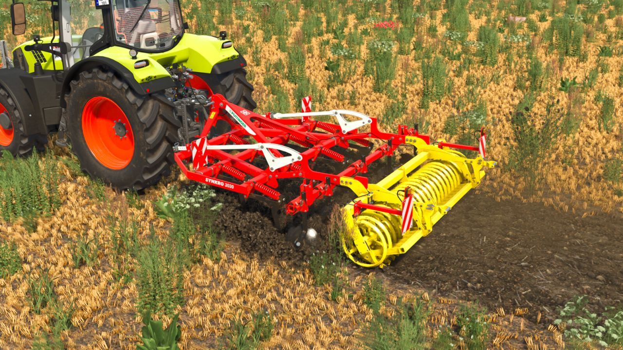 Ефективний Культиватор Pöttinger SYNKRO 3030 для Ідеального Обробітку Ґрунту в FS25