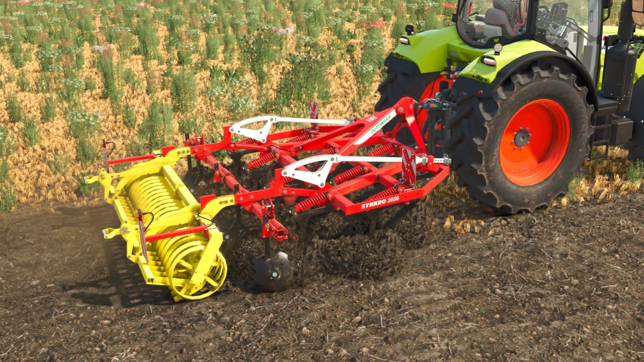 Ефективний Культиватор Pöttinger SYNKRO 3030 для Ідеального Обробітку Ґрунту в FS25