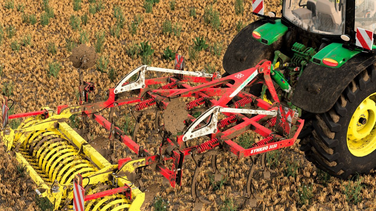 Ефективний Культиватор Pöttinger SYNKRO 3030 для Ідеального Обробітку Ґрунту в FS25