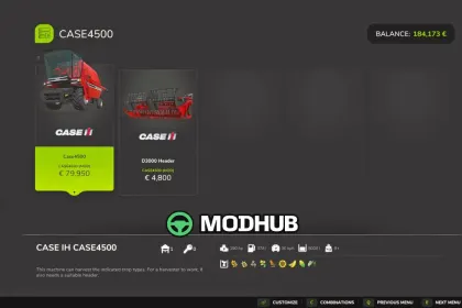 Комбайн Case IH D4500 для FS25 — 3
