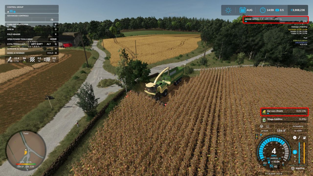 Ensilage de maïs avec épis pour Farming Simulator 25