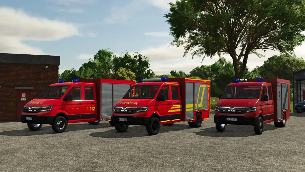 Маневрений Рятувальний MAN TGE TSF-W 2018 з Баком 1000 л для Farming Simulator 25