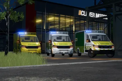 Manövrierbare Schnelle MAN TGE Ambulance 2018 — Realistisches Rettungsfahrzeug für FS25 — 2