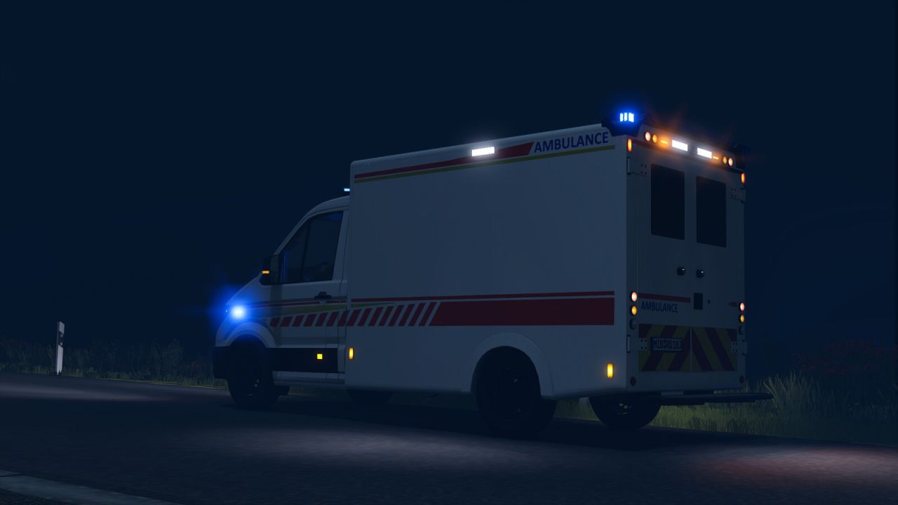 Manövrierbare Schnelle MAN TGE Ambulance 2018 — Realistisches Rettungsfahrzeug für FS25