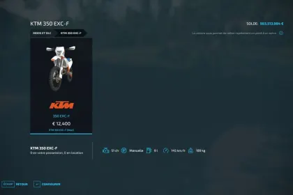 Мотоцикл KTM 350 EXC-F для Farming Simulator 22 — 4