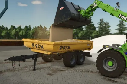 Effektiver Kippanhänger RCM PK1 für Bagger und Traktor in FS25 — 2