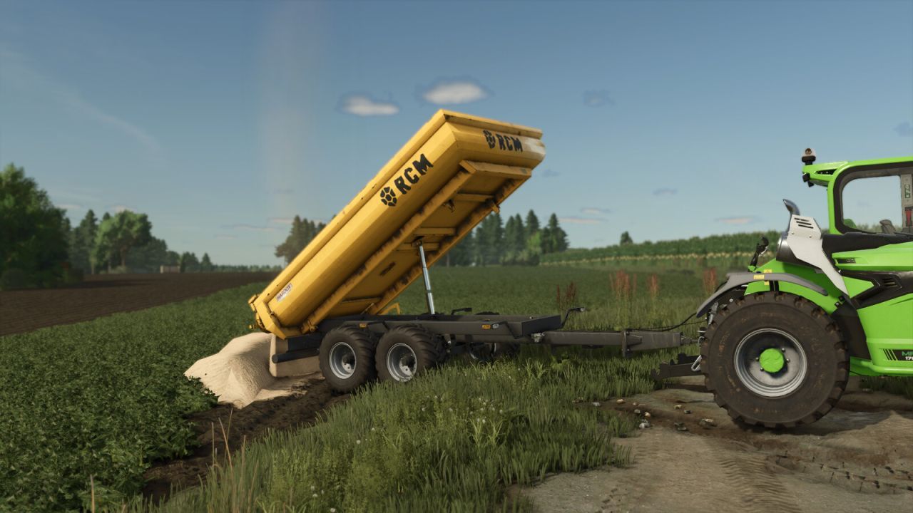 Effektiver Kippanhänger RCM PK1 für Bagger und Traktor in FS25