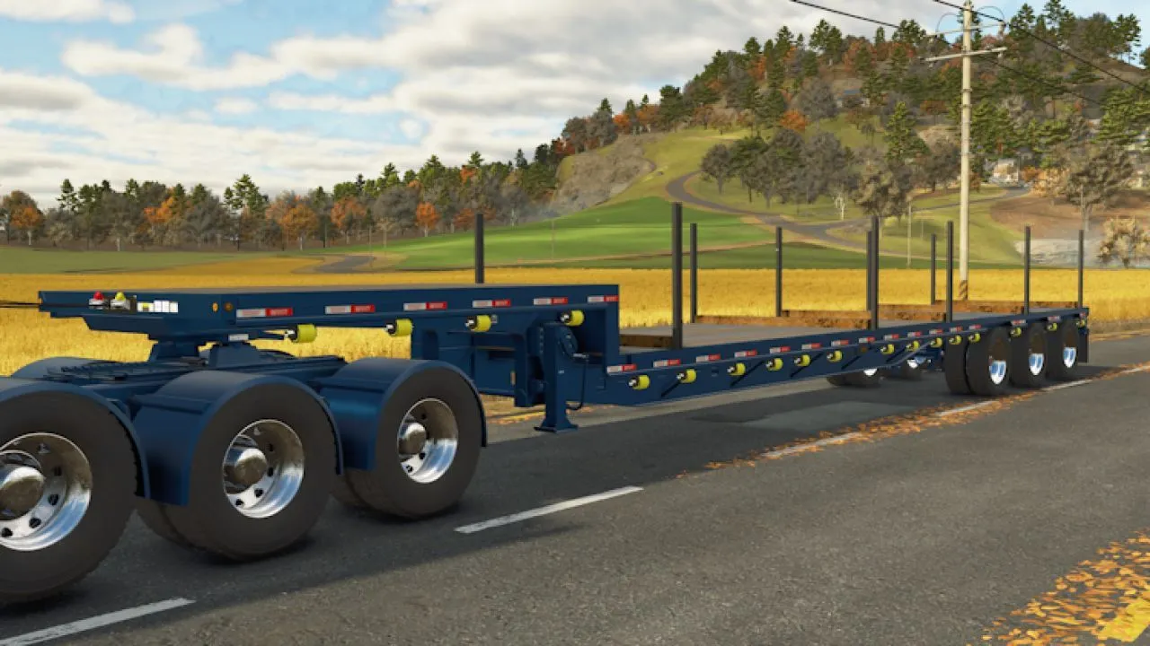 Effektiver Kalyn Siebert 53ft Stepdeck Anhänger für den Transport von Maschinen in FS25