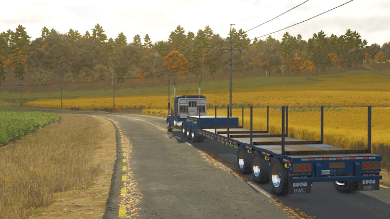 Effektiver Kalyn Siebert 53ft Stepdeck Anhänger für den Transport von Maschinen in FS25