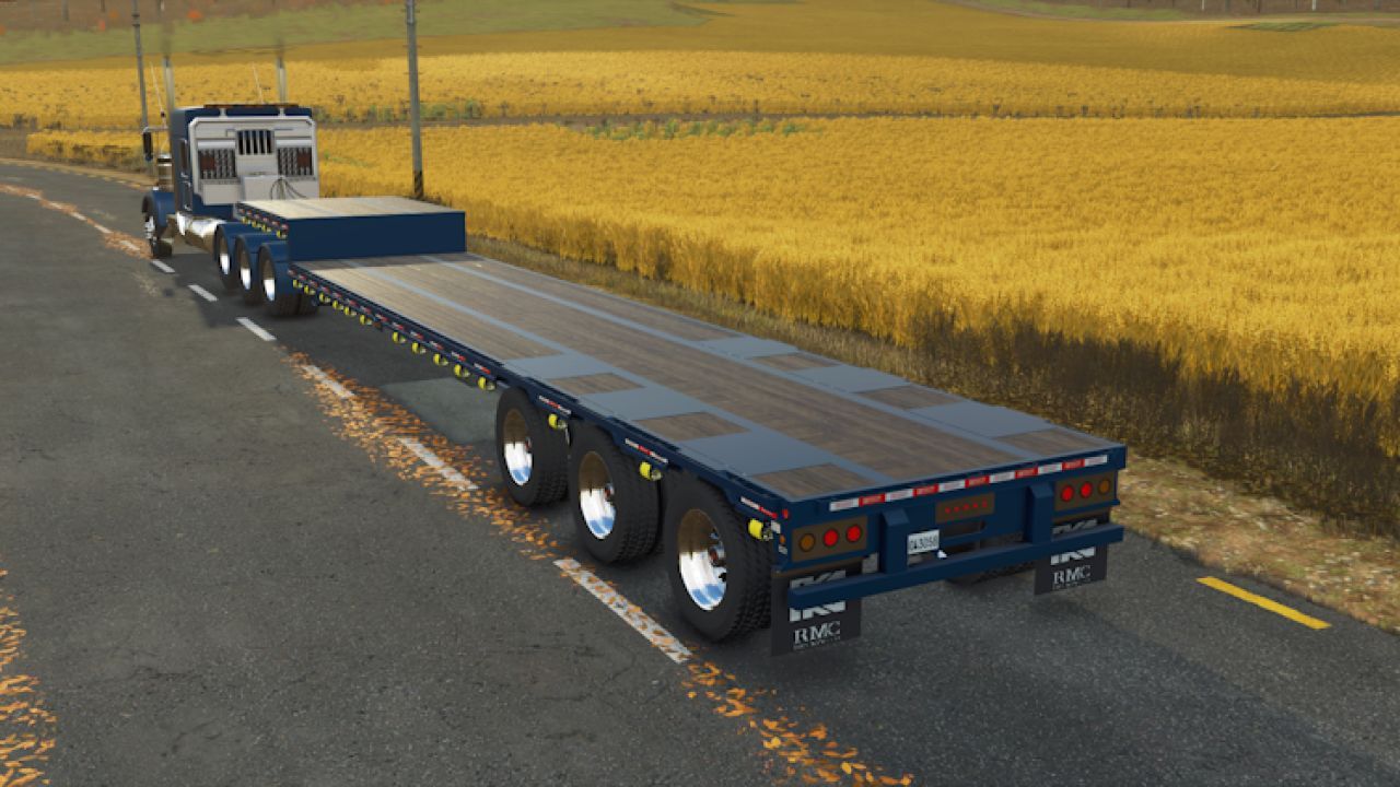 Effektiver Kalyn Siebert 53ft Stepdeck Anhänger für den Transport von Maschinen in FS25