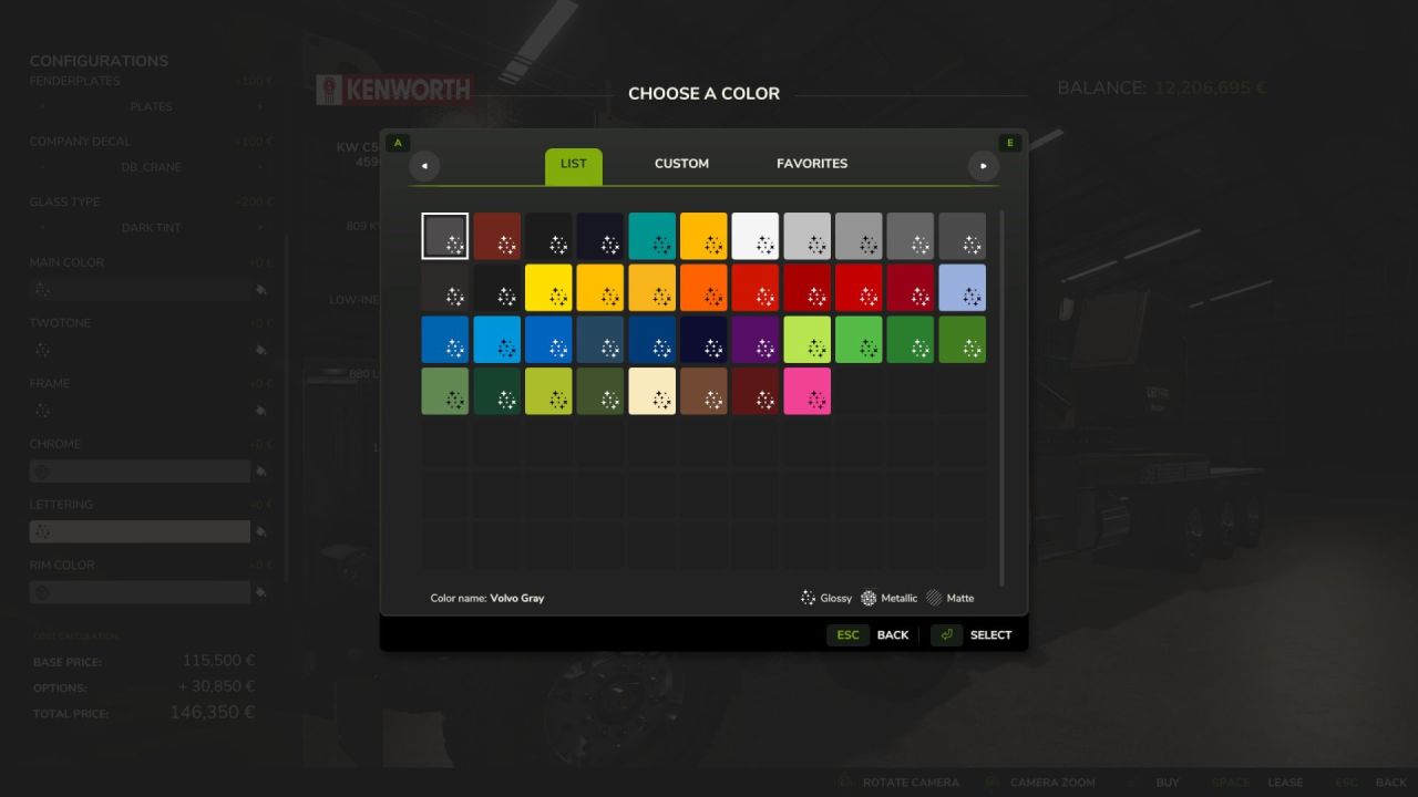 Leistungsstarker Lkw Kenworth C500 Manitex 4596 mit Kranarm für FS25