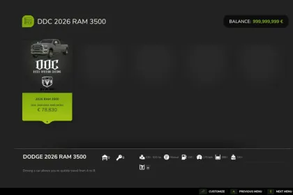 Pickup Dodge Ram 3500 2026 pour Farming Simulator 25 — 2