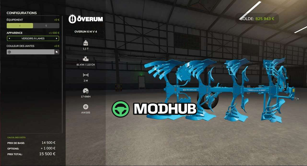 Мод на Плуги Overum XL Plow v1.0.0.0 для Фермер Симулятор 25