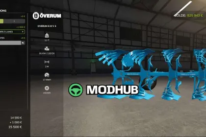 Мод на Плуги Overum XL Plow v1.0.0.0 для Фермер Симулятор 25 — 2