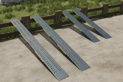 Efficient Aluminum Cargo Ramps for FS25 — Quick Loading of Equipment onto Trailers — 1