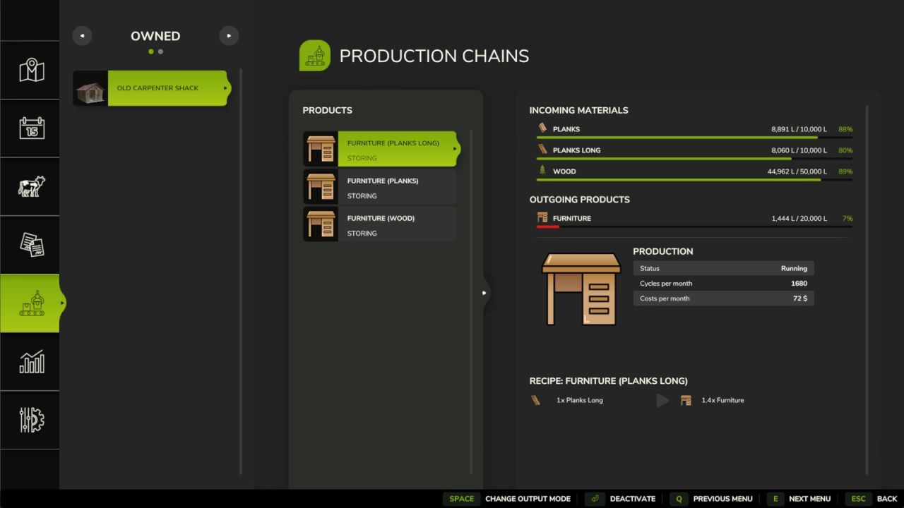 Alter Zimmermanns-Schuppen — Möbelproduktion aus Brettern in FS25