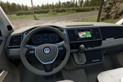 Stylish Volkswagen T6 2016 Van (286 hp) for Farming Simulator 25 — Fast and Customizable — 3