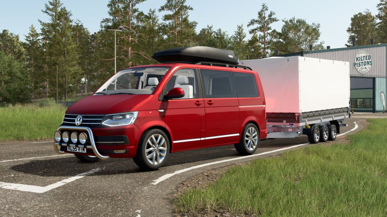 Stylish Volkswagen T6 2016 Van (286 hp) for Farming Simulator 25 — Fast and Customizable