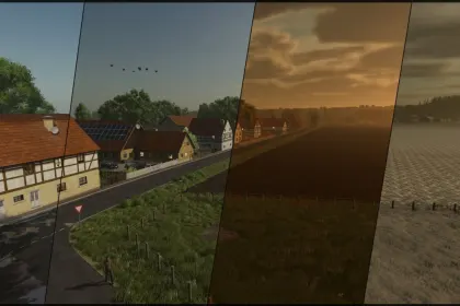 Atmosphärische Karte Somewhere In Thuringia IV Crossplay — Realistische Felder, Wälder und Gärten in FS25 — 1