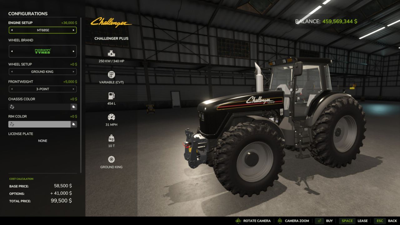 Leistungsstarker Traktor Challenger Plus (160–340 PS) für Farming Simulator 25 - Screenshots
