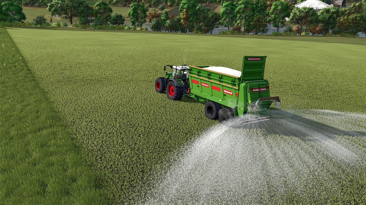 Efficient Bergmann TSW 6240 W Spreader — 25 m³ and 24 m Working Width for FS25 - Screenshots