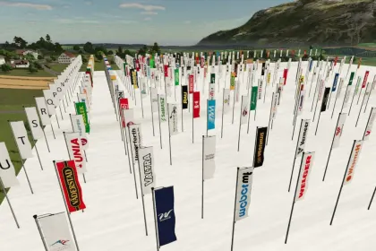 Гігантський XXL Flag Pack Prefab — 300+ Прапорів для Декору Ферм у Farming Simulator 25 — 3