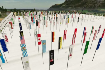 Гігантський XXL Flag Pack Prefab — 300+ Прапорів для Декору Ферм у Farming Simulator 25 — 4