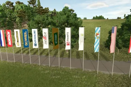 Гігантський XXL Flag Pack Prefab — 300+ Прапорів для Декору Ферм у Farming Simulator 25 — 5