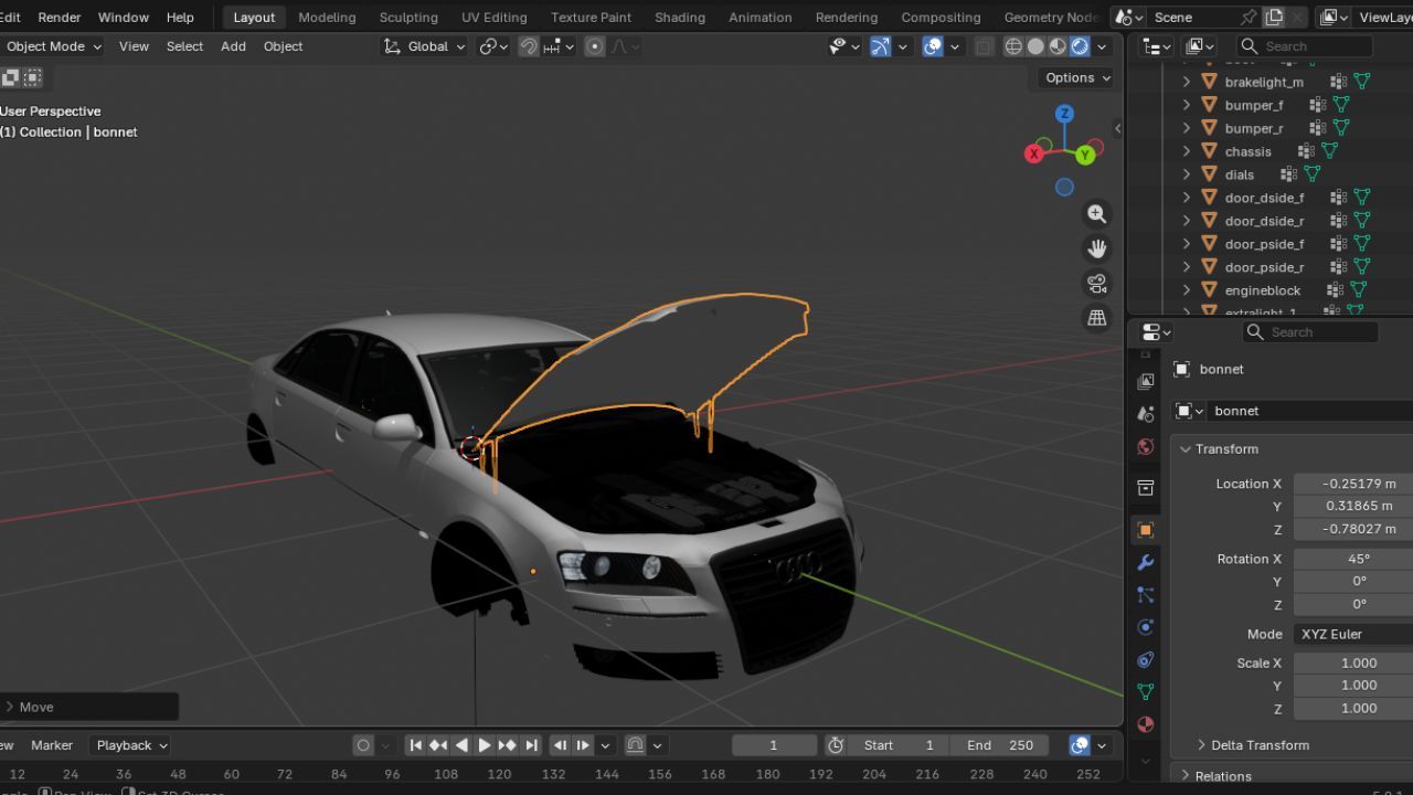Новий Audi A8 Prefab для FS25 — Детальна 3D Модель з Текстурами та Окремими Дверима - Скріншоти