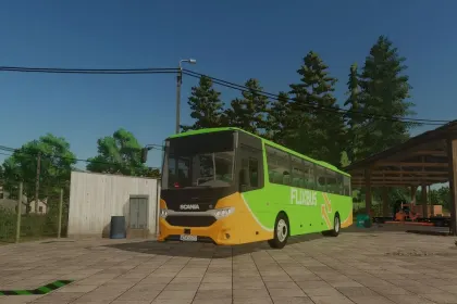 Neuer Bus Scania Interlink in der Livery FLIXBUS für Farming Simulator 25