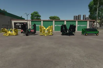 Ефективний Пак Жаток John Deere Kemper Pack — 639 Premium Pickup та Серія Plus для FS25 — 1