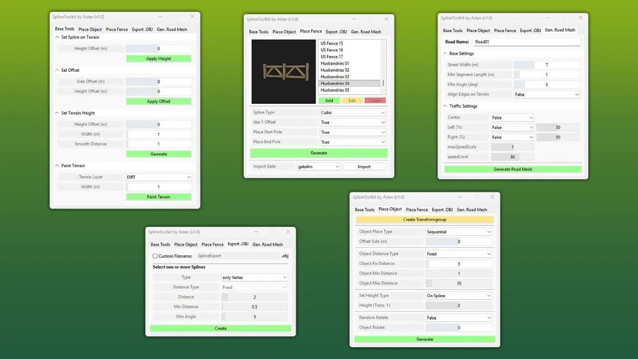 Потужний GE10 Script SplineToolkit (Prefab) — Професійні Сплайни та Дороги для Farming Simulator 25