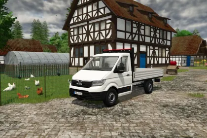 Ефективний Пікап-Вантажівка MAN TGE Flatbed для Швидкої Логістики у FS25 — 1