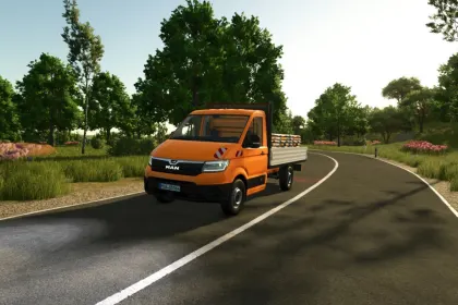 Ефективний Пікап-Вантажівка MAN TGE Flatbed для Швидкої Логістики у FS25 — 2