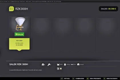 Ефективний Šálek RZK 300H — Мод із Шириною 25 м та Бункером 2000 л для FS25 — 2