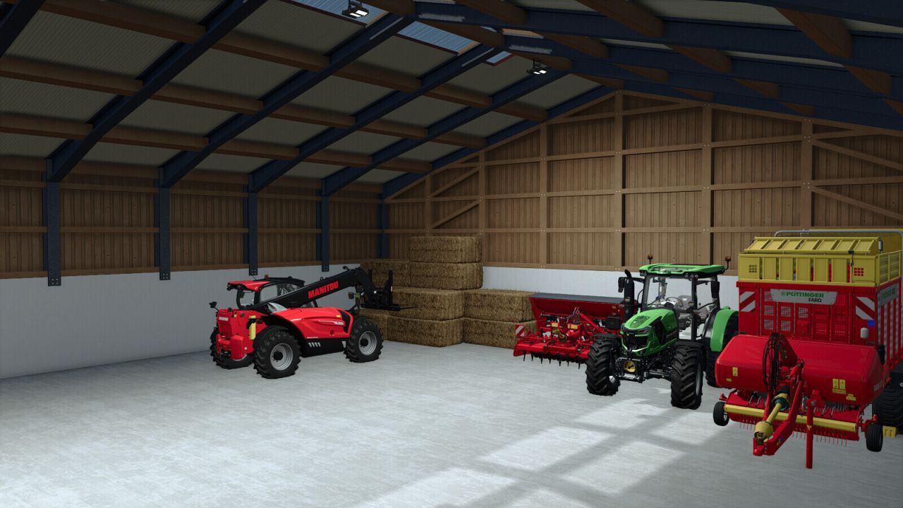 Nowy Zestaw Bawarskich Hangarów Bavarian System Hall Set dla Maszyn w FS25