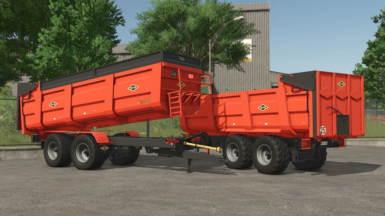 Effizienter Deves GV210 Anhänger für den Transport von Getreide in Farming Simulator 25