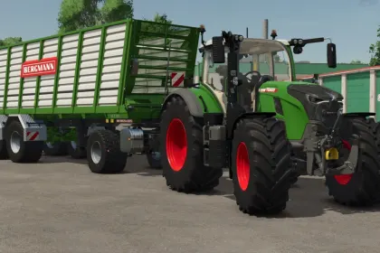 Ефективний Причіп-Самоскид Bergmann HT 65 для Швидкого Перевезення Кормів у FS25 — 1