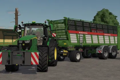 Ефективний Причіп-Самоскид Bergmann HT 65 для Швидкого Перевезення Кормів у FS25 — 2