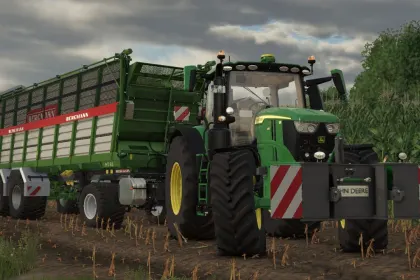 Ефективний Причіп-Самоскид Bergmann HT 65 для Швидкого Перевезення Кормів у FS25 — 3