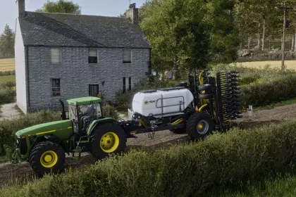 Effektive Sämaschine SKY Maxidrill in Originalfarben für Farming Simulator 25